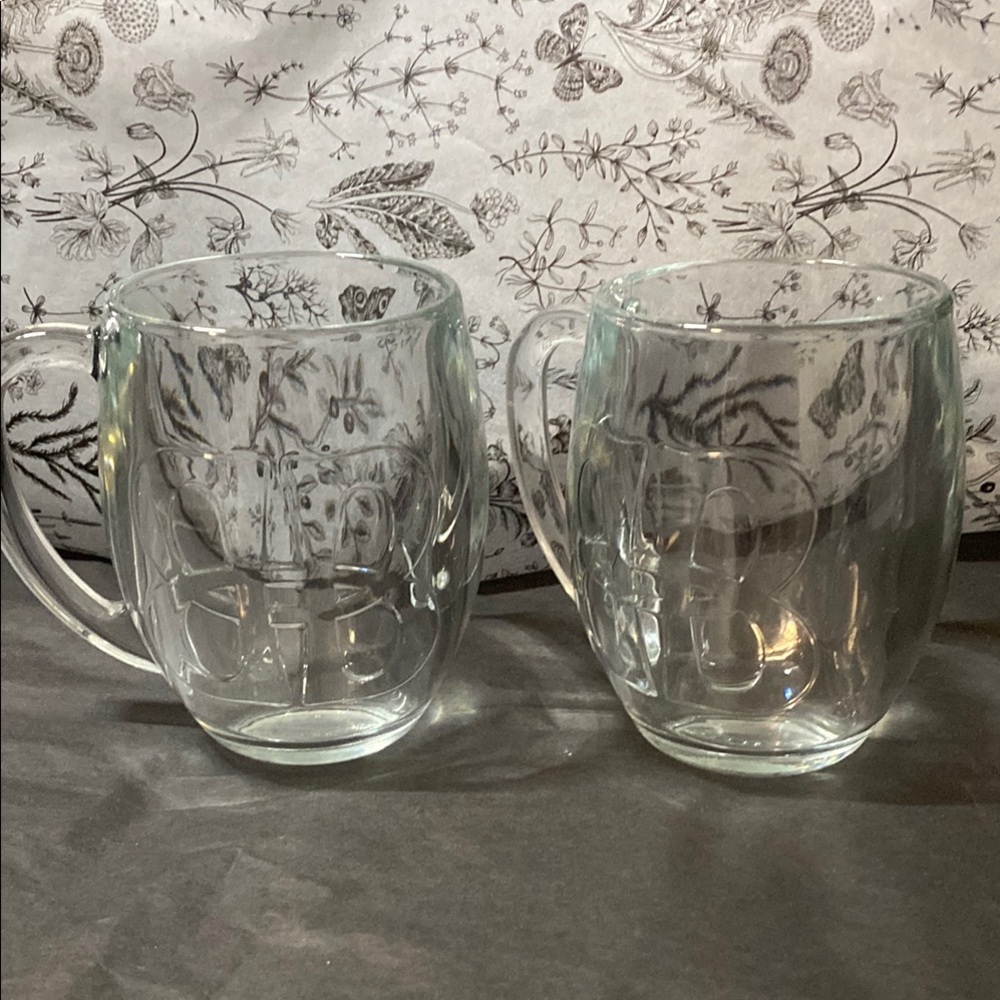 Baileys Branded | Clear Glass Mugs Set with baileys logo set in front - 4PC set